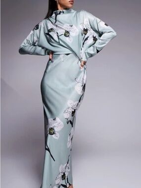 ASOS Mint Green Floral Maxi Dress
